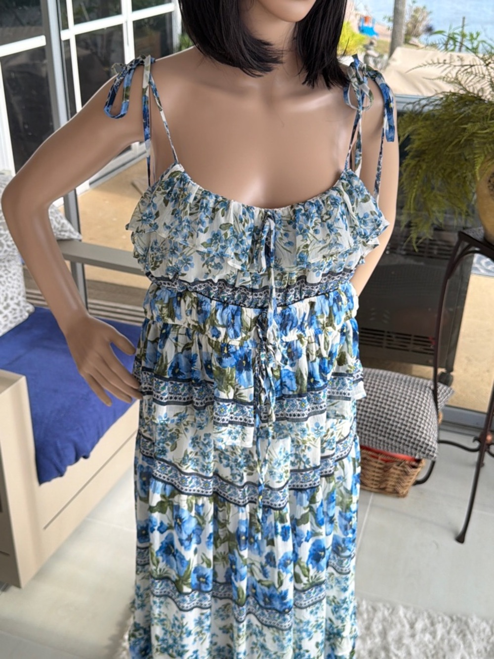 Moon River Blue-Green Floral 2-piece set